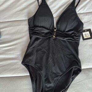 Ellen Tracy Black One-Piece Swimsuit